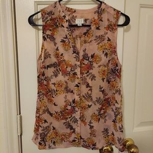 Blush Floral Blouse, Size S